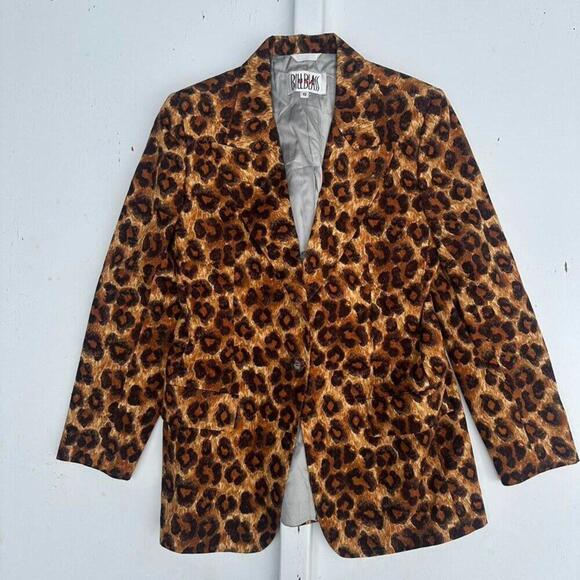 Bill Blass Jackets & Blazers - BILL BLASS – Rare Vintage 90s Leopard Animal Print Blazer - Size 10 - Like New